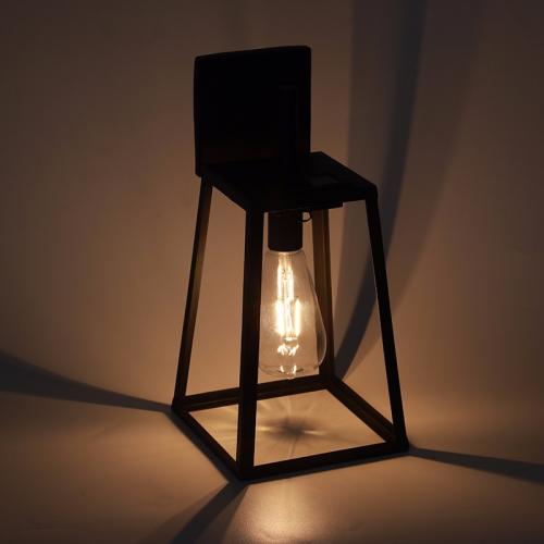 SOLAR METAL DECORATIVE LANTERN WITH EDISON BULB 